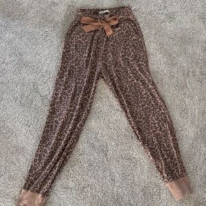 Abercrombie Leopard Print Jogger Pants with Bow